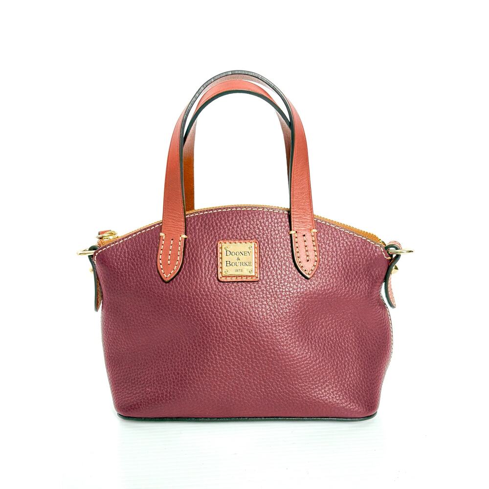 Dooney & Bourke Bag Pebbled Leather Mini Satchel Burgundy Zip Top Purse NWOT